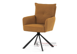 HC-X1128 YEL2, jídelní otočné křeslo, černá / látka žlutá