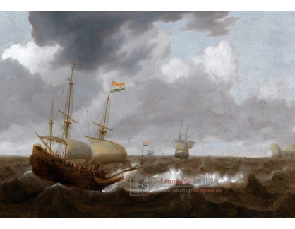 DDSO-1685 Jan Porcellis - Plachetnice na rozbouřeném moři
