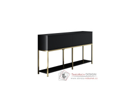 LORD, konzolový stolek se skříňkou, zlatá / černá