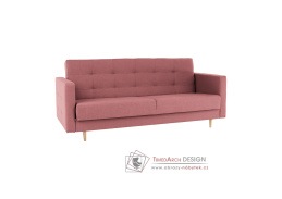 AMEDIA, pohovka rozkládací, látka starorůžová