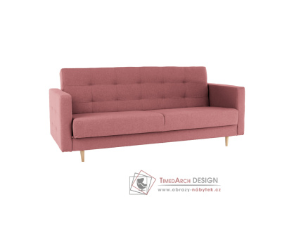 AMEDIA, pohovka rozkládací, látka starorůžová