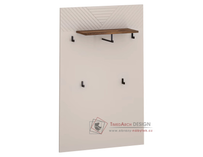EYCO, věšákový panel, kašmír / dub castello