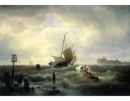 D-6448 Andreas Achenbach - Vstup do přístavu Hellevoetsluys