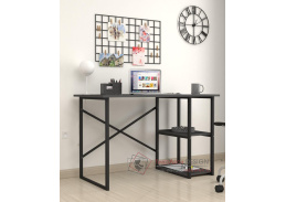 BUSTOS, psací stůl s policemi 60x120cm, černá / antracit