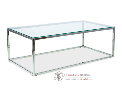 ESCADA A, konferenční stolek 120x60cm, chrom / čiré sklo