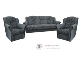 AGÁTA, sedací souprava 3f+1+1, látka Optik šedá / Orion 910462 vzor