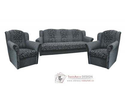 AGÁTA, sedací souprava 3f+1+1, látka Optik šedá / Orion 910462 vzor