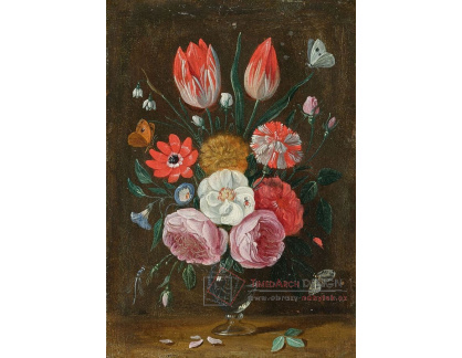 A-8504 Jan van Kessel - Kytice růží, sasanek a karafiátů