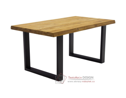 SYSTEM S40202, jídelní stůl 160x90cm, černá / dub rustikal