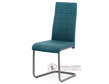 DCL-400 BLUE2, jídelní židle, antracit / látka modrá