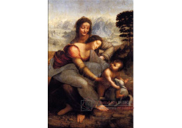 R1-10 Leonardo da Vinci - Žena s dítětem a svatou Annou