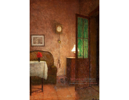 Jakub Schikaneder - Interiér s hodinami