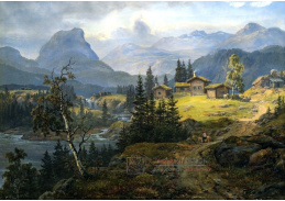 KO IV-160 Johan Christian Dahl - Pohled na farmu ve Valdres