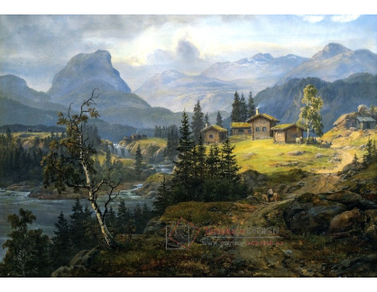 KO IV-160 Johan Christian Dahl - Pohled na farmu ve Valdres