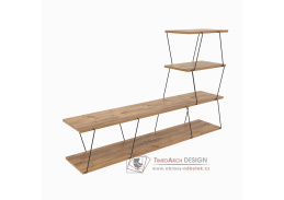 ILGAZ, televizní stolek s policemi, černá / borovice