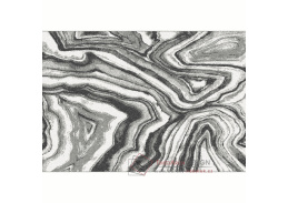 SINAN, koberec 100x150cm, bílá / černá / vzor