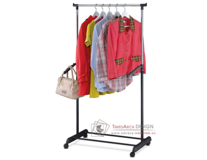 ABD-1212 BK, stojan na šaty s otočnými závěsy, chrom / černá
