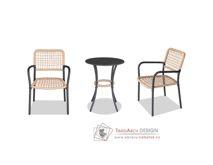 AZ-L1103 NAT, zahradní set 1+2, antracit / přírodní