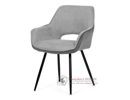 CT-S8108 SIL2, jídelní křeslo, černá / látka stříbrná + šedá