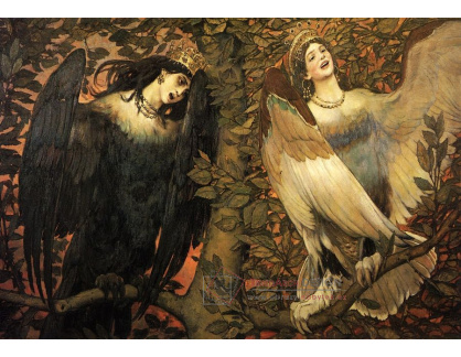 VR103 Viktor Vasnetsov - Sirin a Alkonost, ptáci radosti a smutku