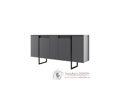 LUXE, komoda s 5-ti zásuvkami, černá / antracit