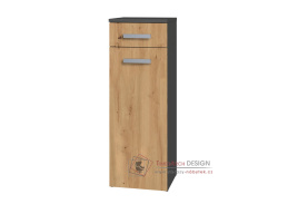 NOELI V, koupelnová skříňka 1-dveřová se zásuvkou, antracit / dub artisan