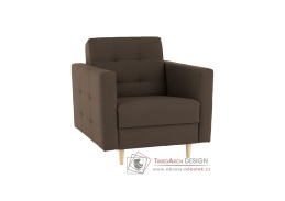 AMEDIA, čalouněné křeslo, látka Shaggy čokoládová