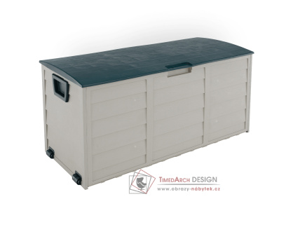 KORTEZ, zahradní úložný box, šedá / zelená