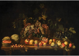 A-5257 Agostino Verrocchi - Hrozny v košíku, melouny a granátová jablka