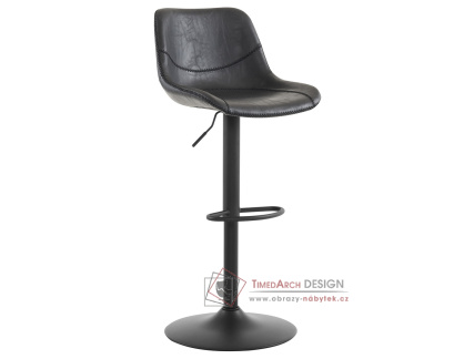 AUB-714 BK, barová židle, černá / ekokůže černá