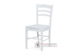 AUC-004 WT, jídelní celodřevěná židle, bílá