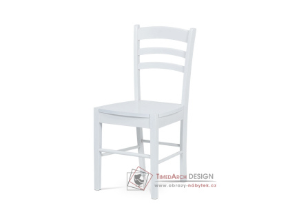 AUC-004 WT, jídelní celodřevěná židle, bílá