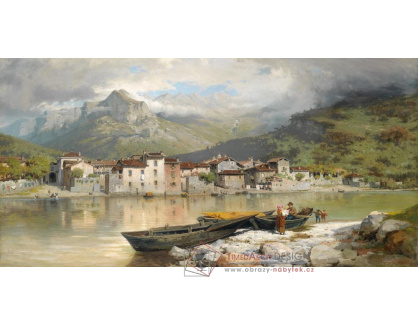 SO XIII-167 Ercole Calvi - Rybářská rodina v Lecco u jezera Como