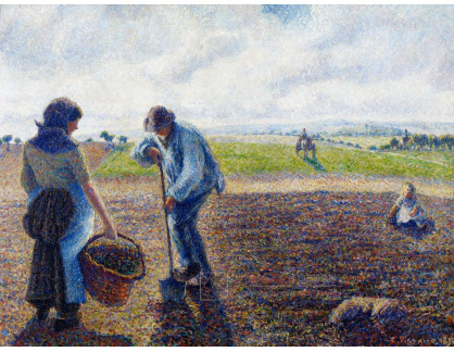 A-1658 Camille Pissarro - Rolníci na polích v Eragny