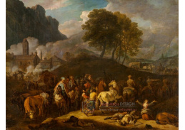 A-7153 Pieter van Bloemen - Vojáci odcházejí po plenění