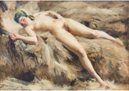 A-8293 Anders Zorn - Ležící akt na kůži