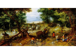 D-8363 Jan Brueghel - Lesní cesta s postavami a povozem