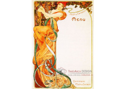 VAM87 Alfons Mucha - Menu, Moet a Chandon