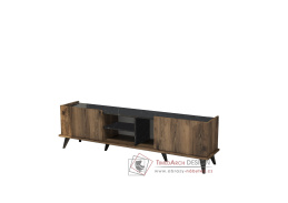 ELEGANTE 1330, televizní stolek 2-dveřový, černá / ořech