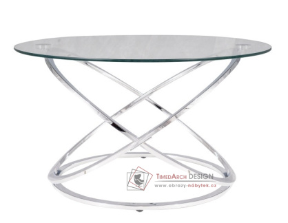 EOS B, konferenční stolek pr. 80cm, chrom / sklo