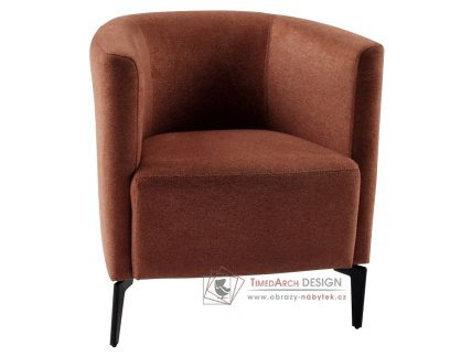 KAPY, designové čalouněné křeslo, černá / látka Matana 06 terakota