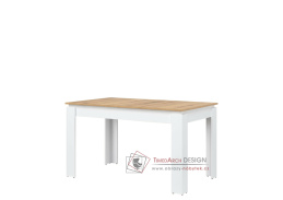 REMI ST06, jídelní stůl rozkládací 135-175x80cm, bílá / dub evoke