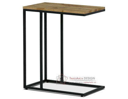 AF-3006 OAK, odkládací stolek 50x30cm, černá / dub divoký