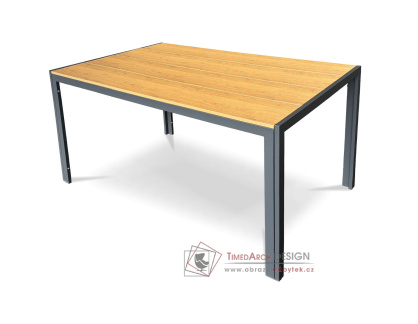 AZT-S1215 OAK, zahradní stůl 150x90cm, šedá / polywood dub