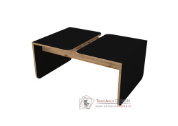 ZUGI, konferenční stolek 90x60cm, černá / borovice