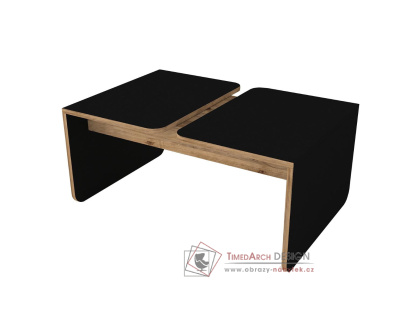 ZUGI, konferenční stolek 90x60cm, černá / borovice
