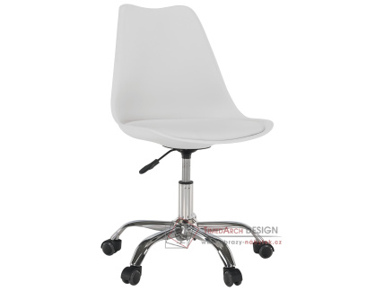DARISA, kancelářská židle, bílý plast / ekokůže bílá