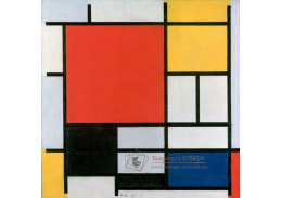 A-3324 Piet Mondrian - Kompozice s velkým červeným, žlutým, černým, šedým a modrým polem