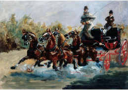 R7-203 Henri Toulose-Lautrec - Hrabě Alphonse de Toulouse-Lautrec na drožce