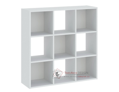 CARINO, regál 9-ti policový, bílá